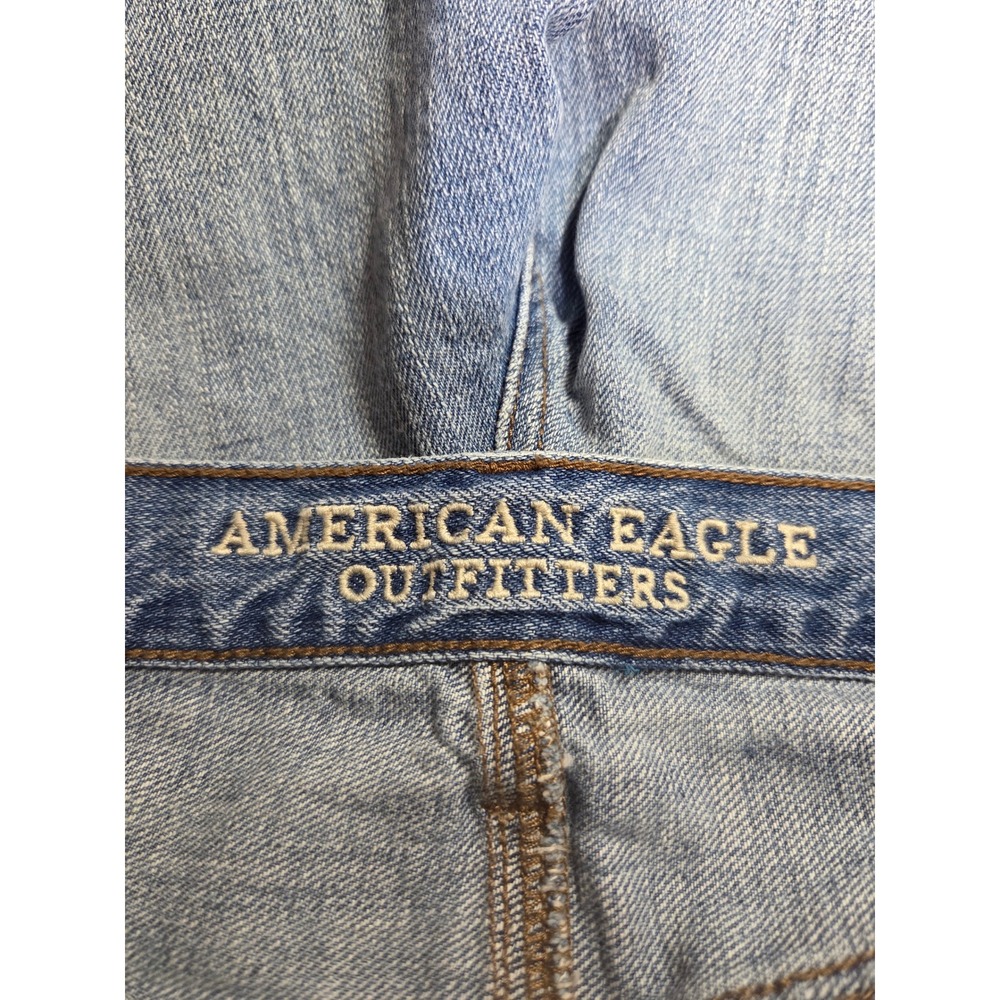 American Eagle Vintage Hi-Rise Flare Distressed Patchwork Split Hem Jeans 6R - Picture 5 of 8